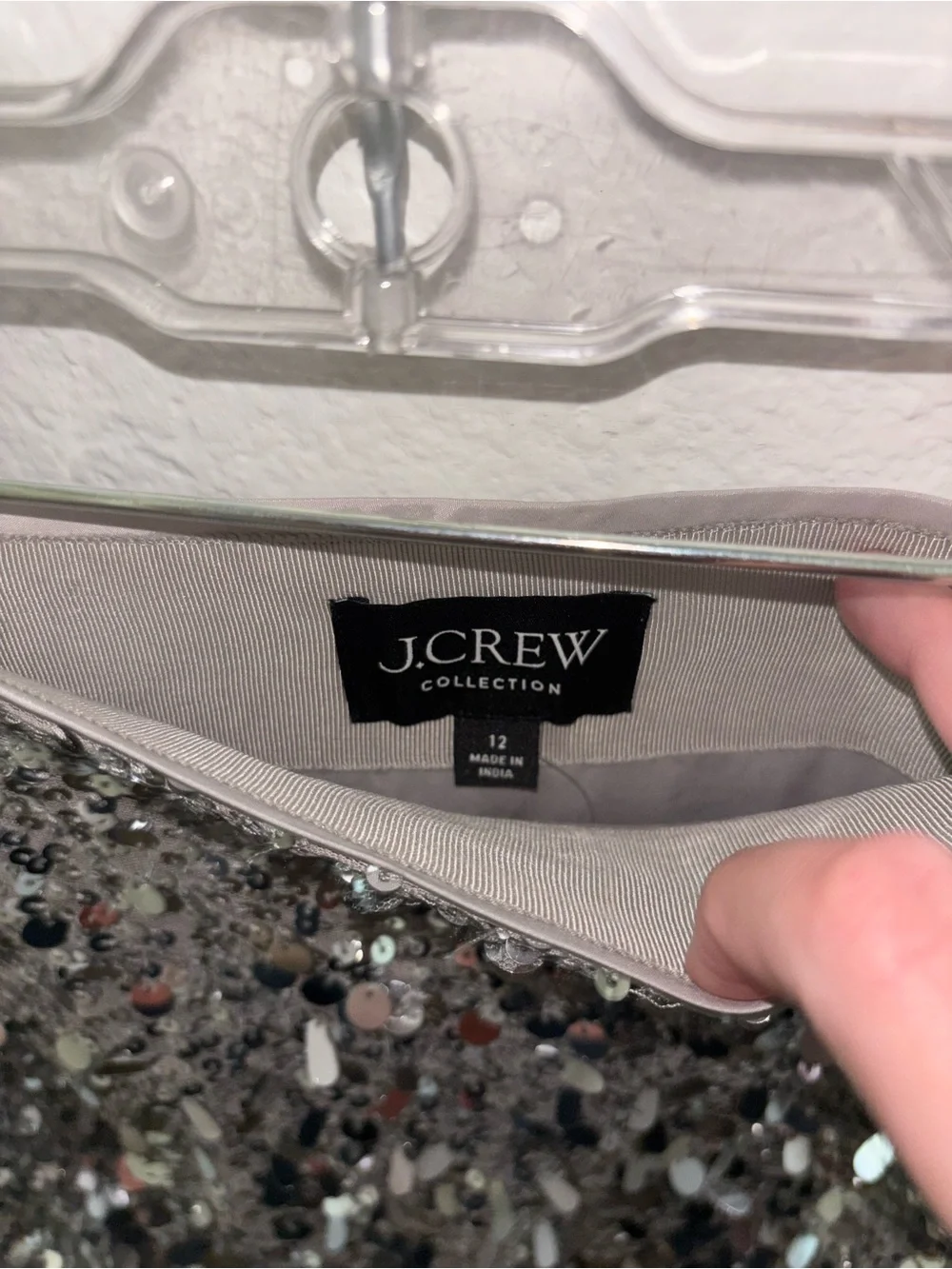 J Crew Silver Sequin Mini Skirt - Sparkling Party Skirt